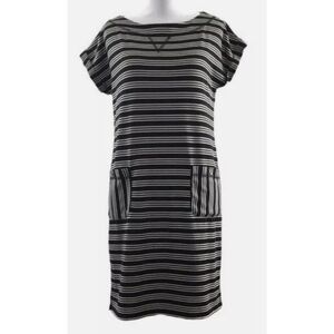 Talbots Petite Hello Saturday Striped T-Shirt Dress